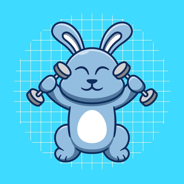 Cheerful Cartoon Rabbit with Expressive Face and Raised Paws | Jiffy ...