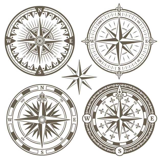 Vintage Compass Rose Collection with Nautical Flair | Jiffy Designs