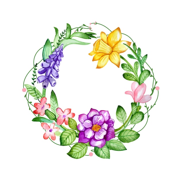 Vibrant Floral Wreath with Colorful Blooms and Leaves | Jiffy Designs