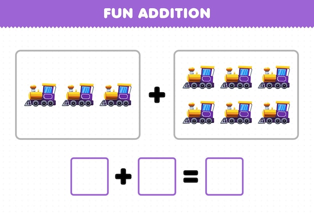 Cheerful Train Cars Add Up to Fun Math Learning | Jiffy Designs