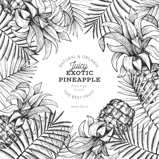 Lush Tropical Pineapple and Palm Leaf Frame | Jiffy Designs