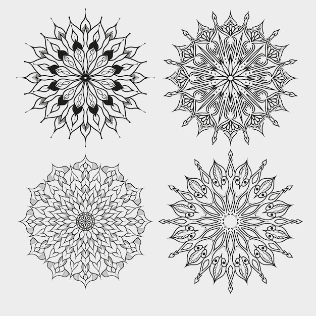 Intricate Floral Mandala Designs in Striking Black and White | Jiffy ...