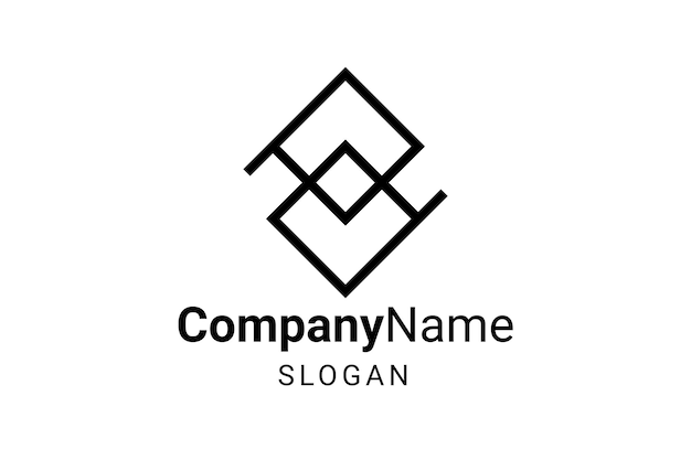 Geometric Monogram Logo with Minimalist Company Name | Jiffy Designs