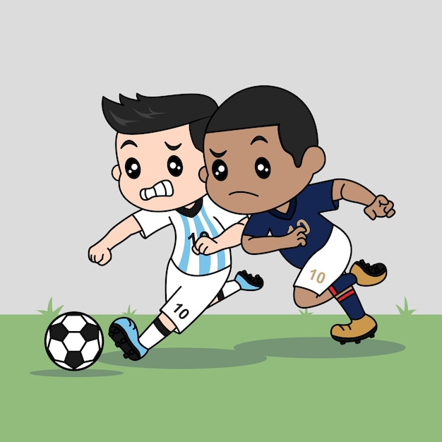 Playful Soccer Rivals Dribbling Down the Field | Jiffy Designs