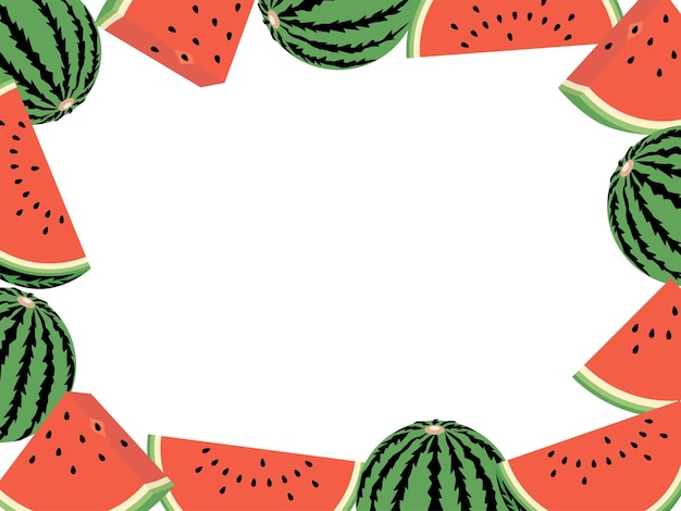 Vibrant Watermelon Slices and Leaves Frame | Jiffy Designs
