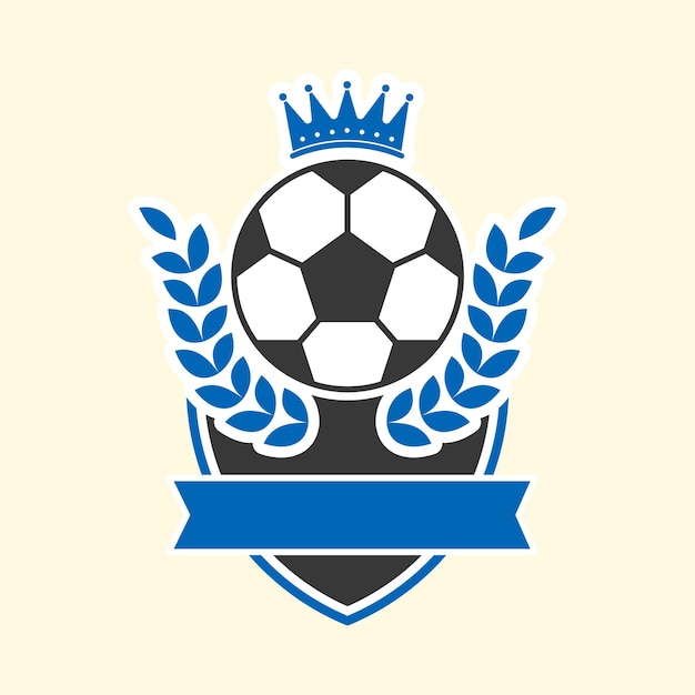 Regal Soccer Ball Emblem with Laurel Wreath Crown | Jiffy Designs