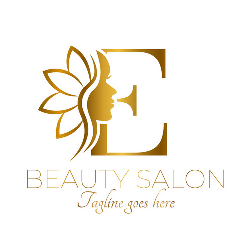 Gold E Letter Initial Beauty Brand Logo Design | Jiffy Designs