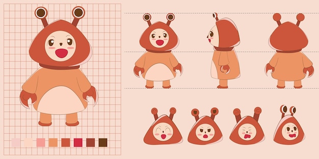 Adorable Alien-Inspired Character Collection with Vibrant Color Palette ...