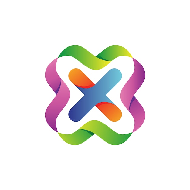 Vibrant Overlapping Ribbon Design with Centered X Symbol | Jiffy Designs