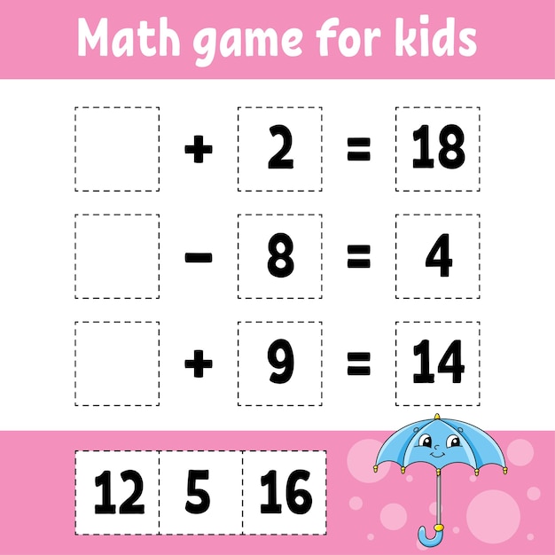 Fun Math Puzzle with Colorful Umbrella Design | Jiffy Designs
