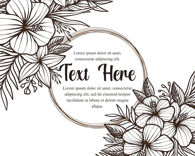 Elegant Floral Frame with Tropical Leaves and Blooms | Jiffy Designs