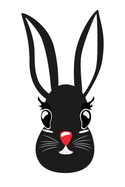 Charming Rabbit Face with Expressive Eyes and Lips | Jiffy Designs