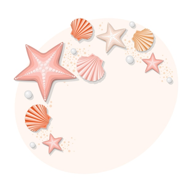 Vibrant Seashells and Starfish on Soft Beige Background | Jiffy Designs