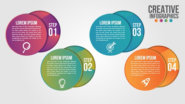 Vibrant Infographic with Colorful Circular Steps and Icons | Jiffy Designs