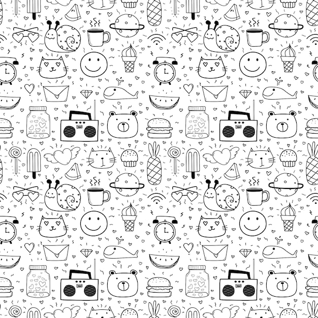 Delightful Doodle Delight: Whimsical Icons and Playful Patterns | Jiffy ...