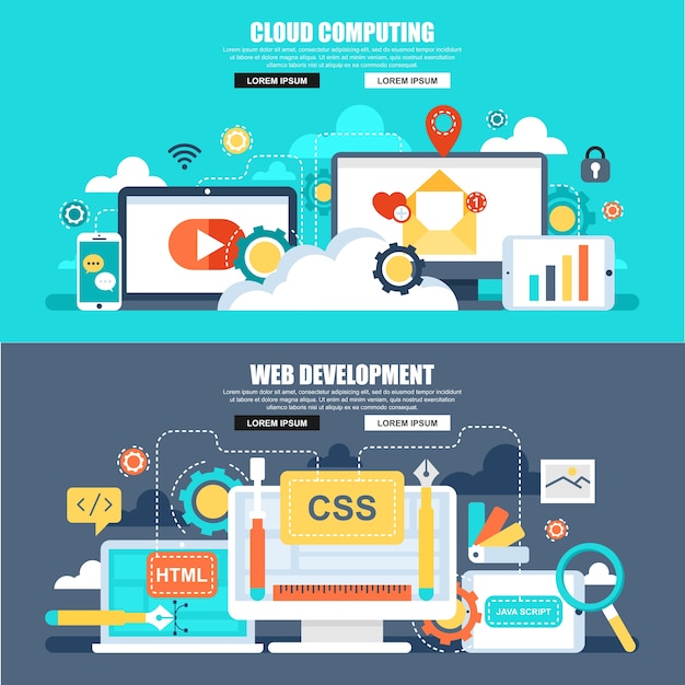 Cloud Computing and Web Development Concept Illustration | Jiffy Designs