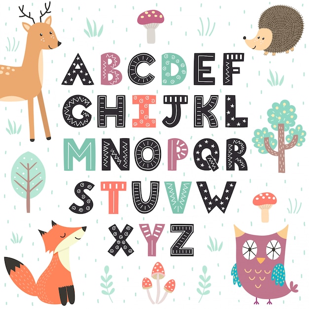 Whimsical Forest Alphabet with Playful Animal Friends | Jiffy Designs