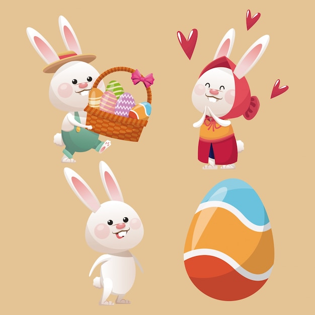 Charming Bunny Easter Collection with Basket and Eggs | Jiffy Designs
