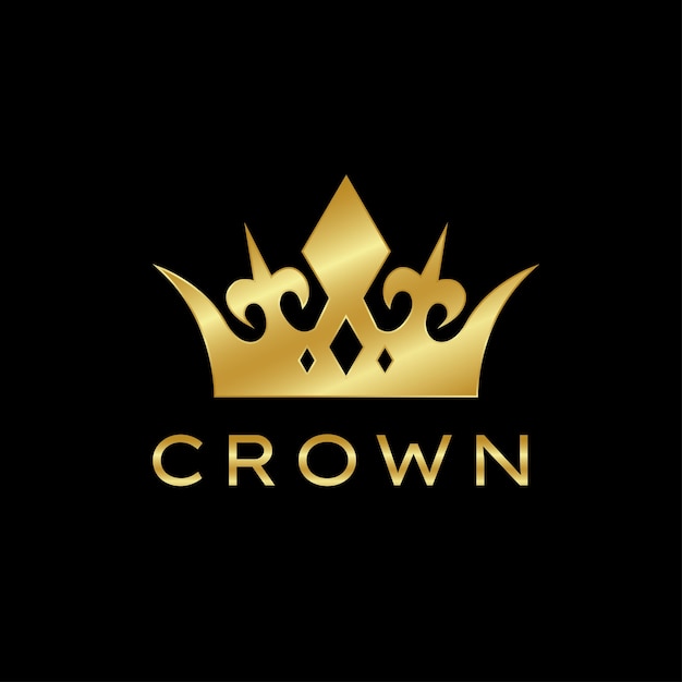 Majestic Golden Crown Emblem on Elegant Black Background | Jiffy Designs