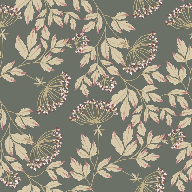 Elegant Floral Pattern with Delicate Leaf and Flower Motifs | Jiffy Designs