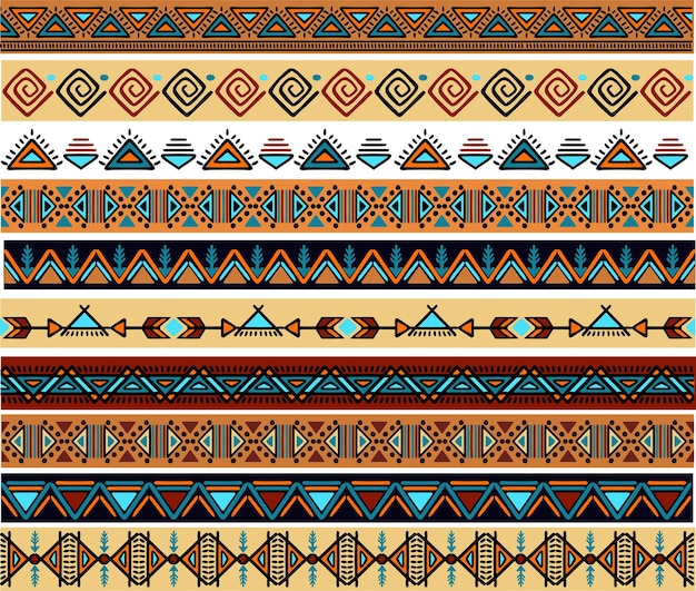 Vibrant Tribal Patterns in Earthy Tones and Geometric Shapes | Jiffy ...