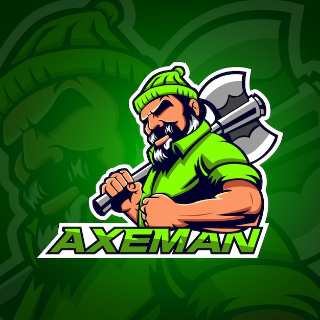 Fierce Axeman Mascot with Powerful Stance | Jiffy Designs
