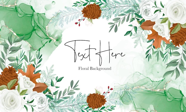Elegant Floral Background with Handwritten 'Text Here' Lettering ...