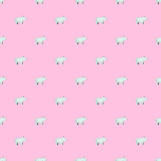 Whimsical Sheep Pattern on Soft Pink Background | Jiffy Designs