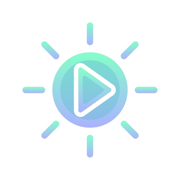 Vibrant Play Button Icon with Gradient Rays | Jiffy Designs