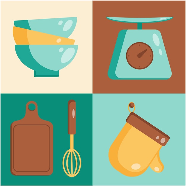 Vibrant Culinary Essentials: Bowls, Scales, and Cooking Tools | Jiffy ...