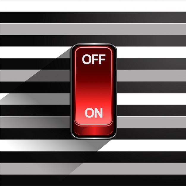 Red Toggle Switch on Striped Grayscale Background Illustration | Jiffy ...