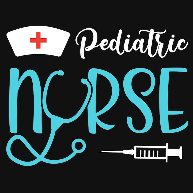 Vibrant Pediatric Nurse Emblem with Medical Symbols and Lettering ...