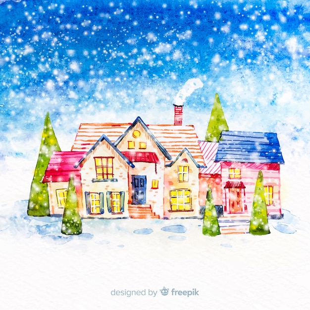 Charming Winter Wonderland Village Scene with Twinkling Snow | Jiffy ...