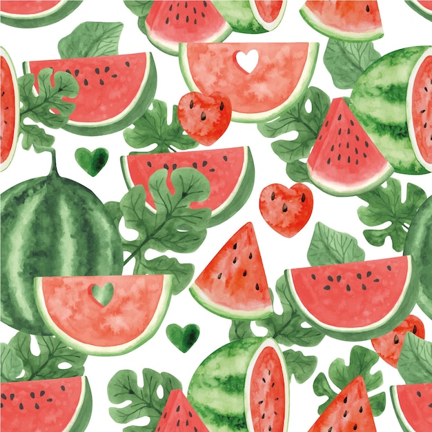 Vibrant Watermelon and Leaf Pattern | Jiffy Designs