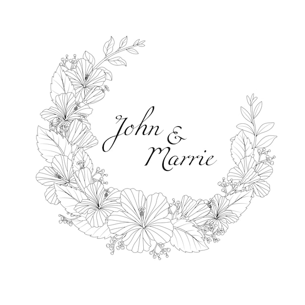 Elegant Floral Wreath with Handwritten Names | Jiffy Designs