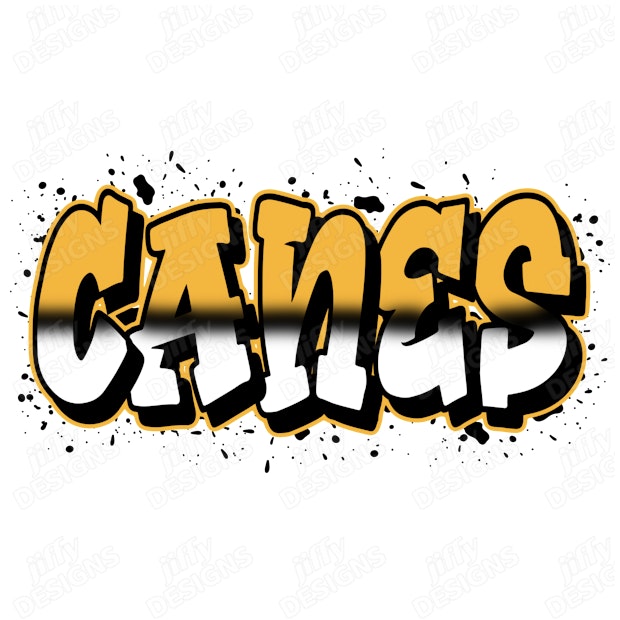 'Canes' Bold Graffiti-Style Lettering with Dynamic Splatter Effect ...