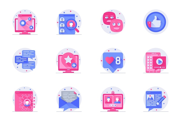 Diverse Collection of Vibrant Social Media Icons and Elements | Jiffy ...