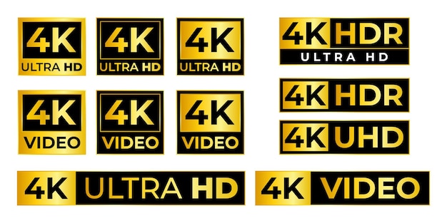 Vibrant 4K Ultra HD and Video Logos in Yellow and Black | Jiffy Designs