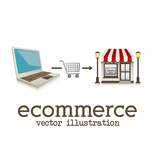 Vibrant E-commerce Storefront with Laptop and Cart | Jiffy Designs