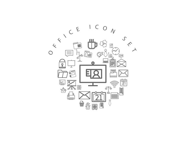 Versatile Collection of Minimalist Office Icons for Diverse ...