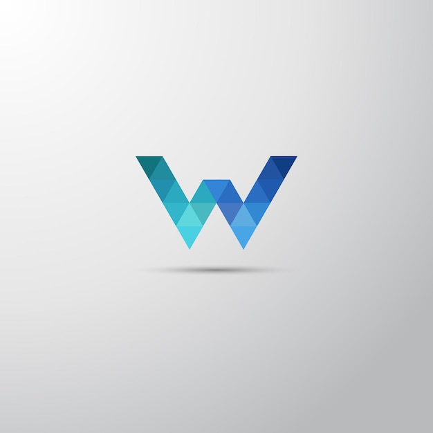 Vibrant Overlapping W-Shaped Logo in Gradient Blue Tones | Jiffy Designs