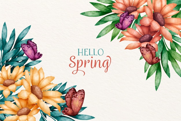 Vibrant Spring Floral Illustration with Greeting Text | Jiffy Designs