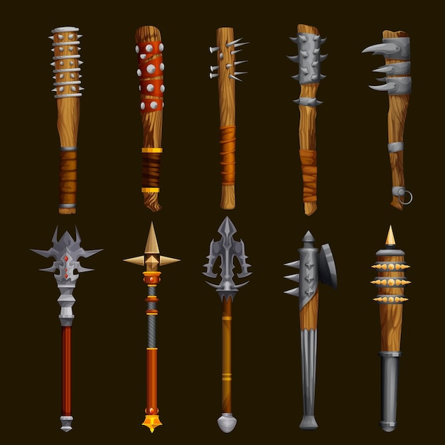 Diverse Collection of Vibrant Fantasy Weapon Illustrations | Jiffy Designs