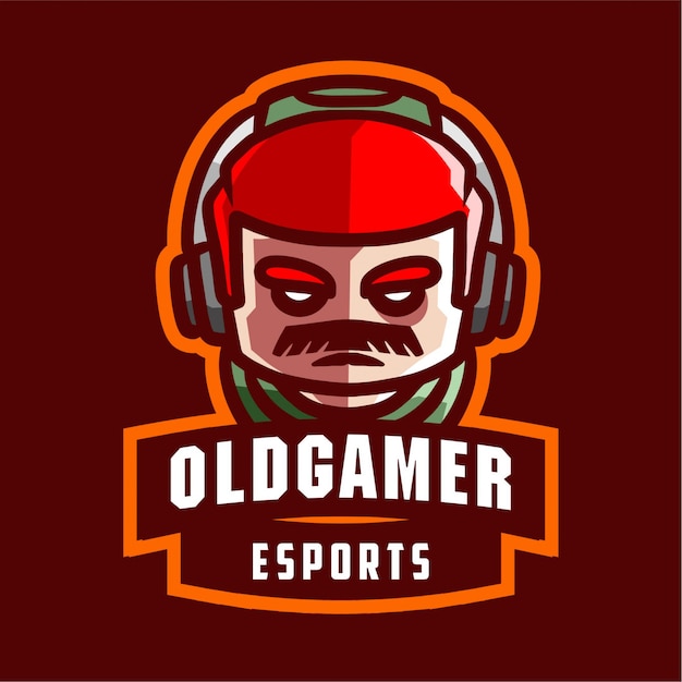 Iconic Oldgamer Esports Mascot with Headphones | Jiffy Designs