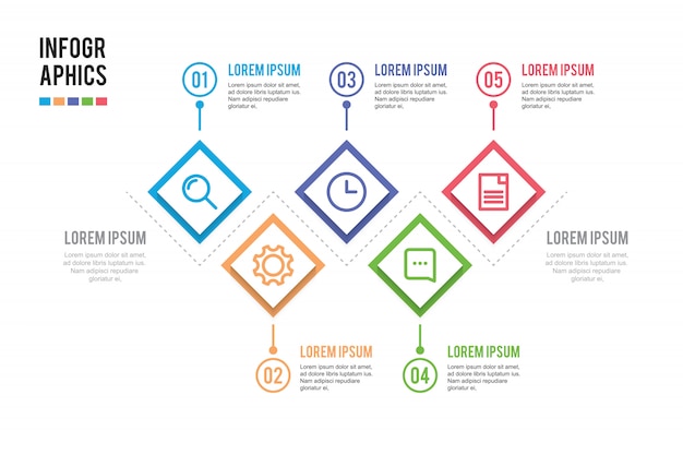 Vibrant Infographic Layout with Geometric Shapes and Icons | Jiffy Designs