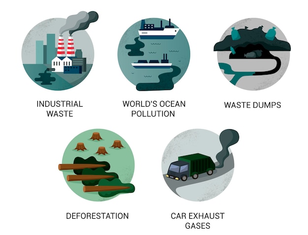 Diverse Environmental Challenges Depicted in Iconic Illustrations ...
