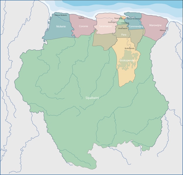 Colorful Map of Administrative Regions with State Boundaries | Jiffy ...