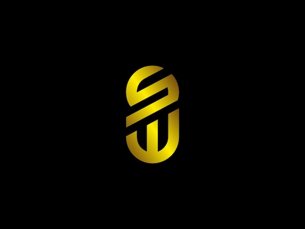 Elegant Interlocking Gold Initials on Striking Black Background | Jiffy ...