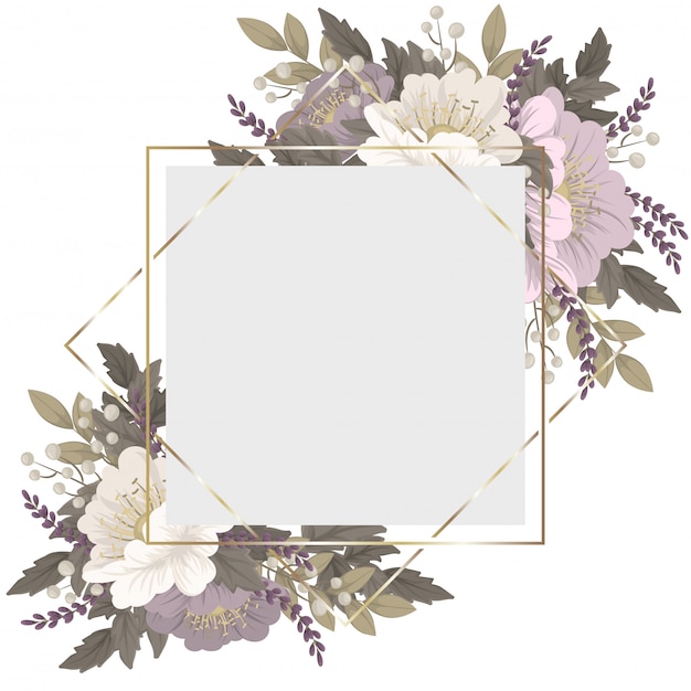 Elegant Floral Frame with Delicate Blooms and Leaves | Jiffy Designs