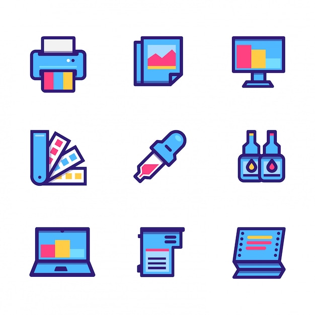 Vibrant Digital Tools and Technology Icons Set | Jiffy Designs